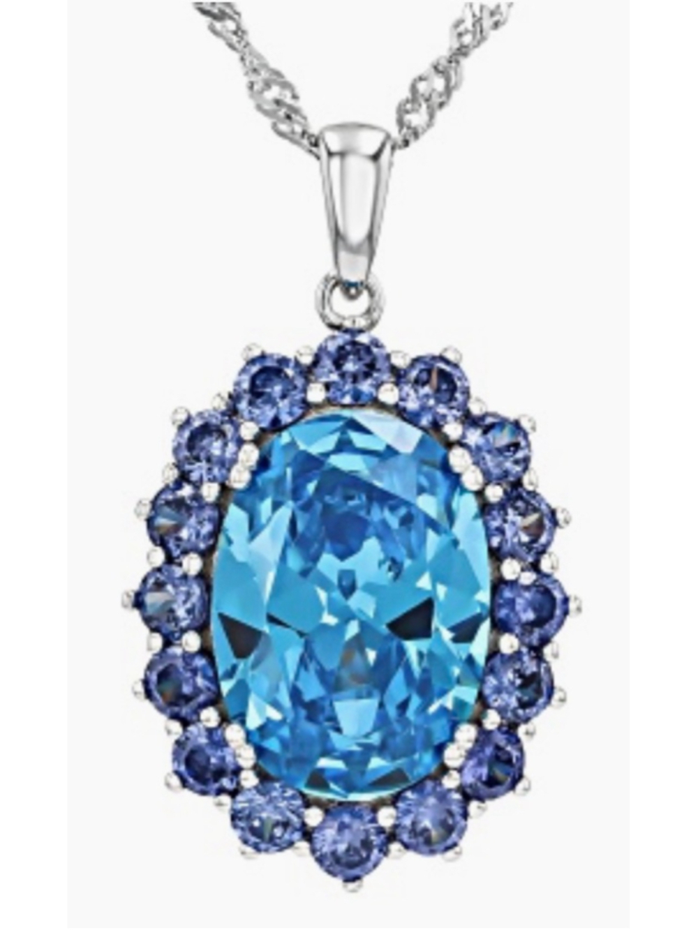 NWT Bella Luce Blue Topaz Tanzanite Necklace Sterling Silver
